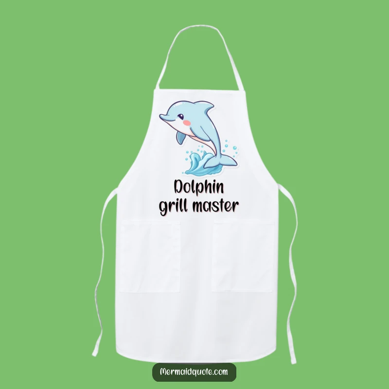 Funny Dolphin Waves Apron: Playful Kitchen Wear, Perfect Funny Gift