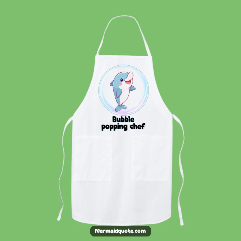Funny Dolphin Bubble Leap Apron: Kitchen Fun with Aquatic Humor Gift