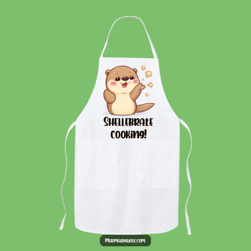 Funny Sea Otter Juggling Seashells Apron: Chef's Hilarious Kitchen Companion Gift