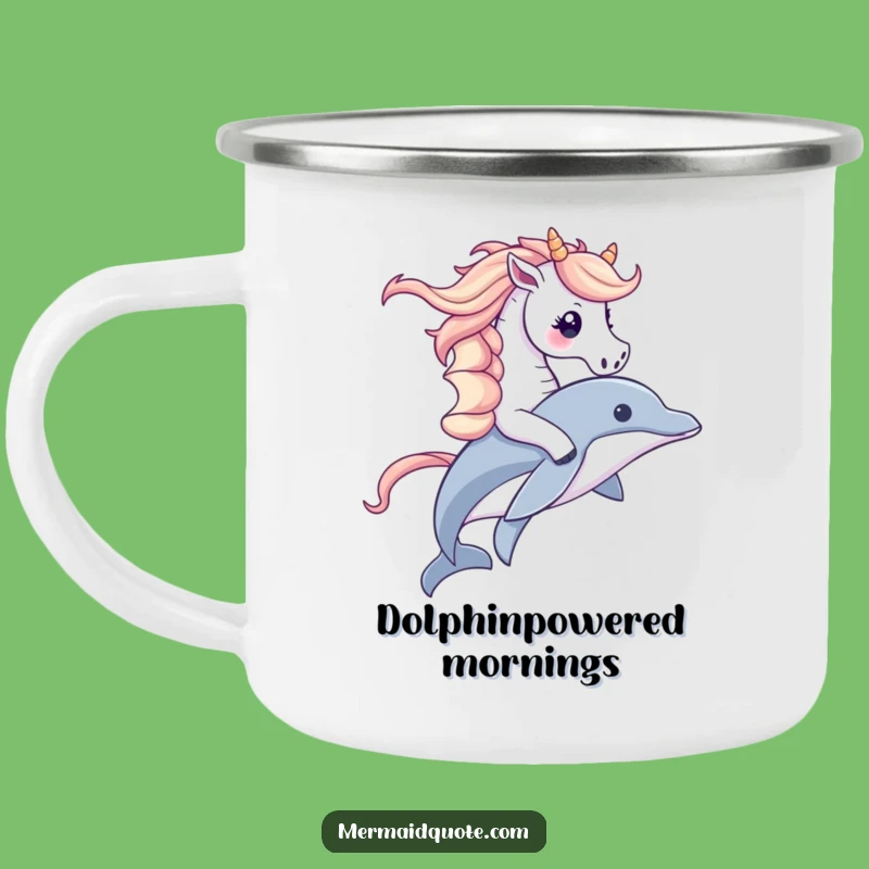 Funny Seahorse Dolphin Ride Camping Mug: Durable Ocean Art, Perfect Funny Gift