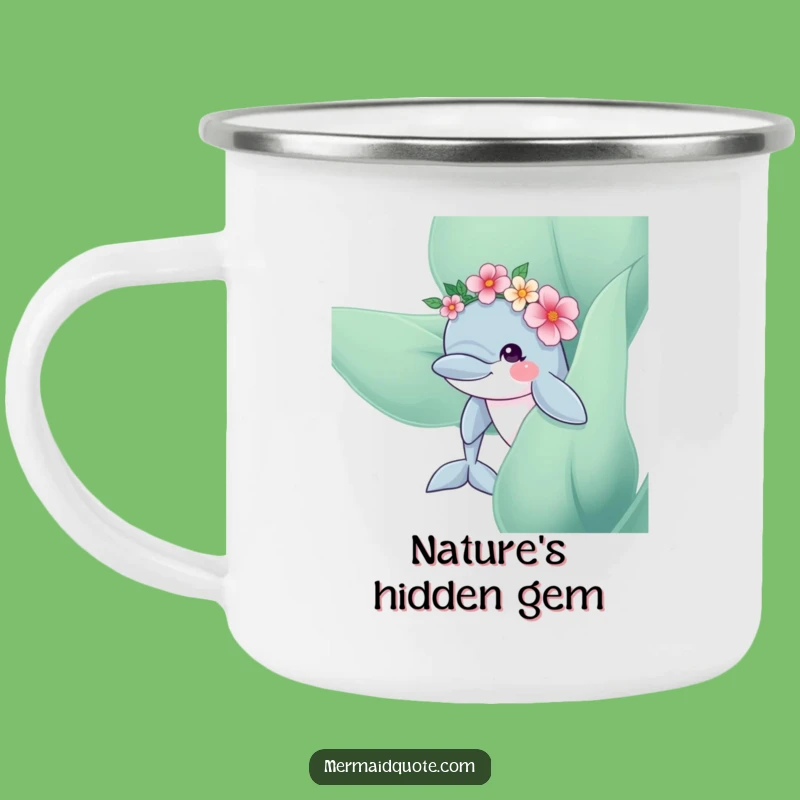 Funny Dolphin Camping Mug: Adventure in Bloom, a Magical Funny Gift!