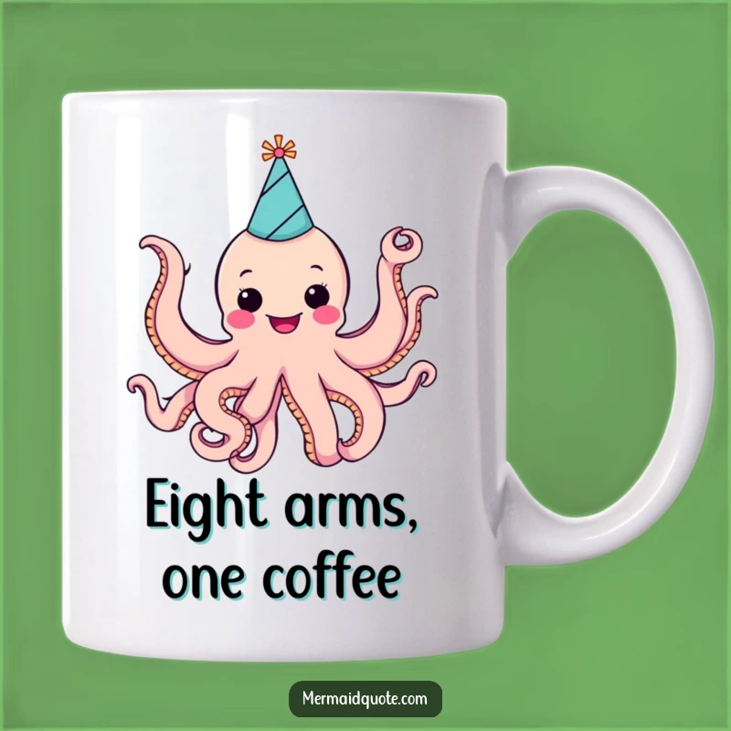 Funny Cheerful Octopus Party Hat Mug: Celebrate in Style Gift!