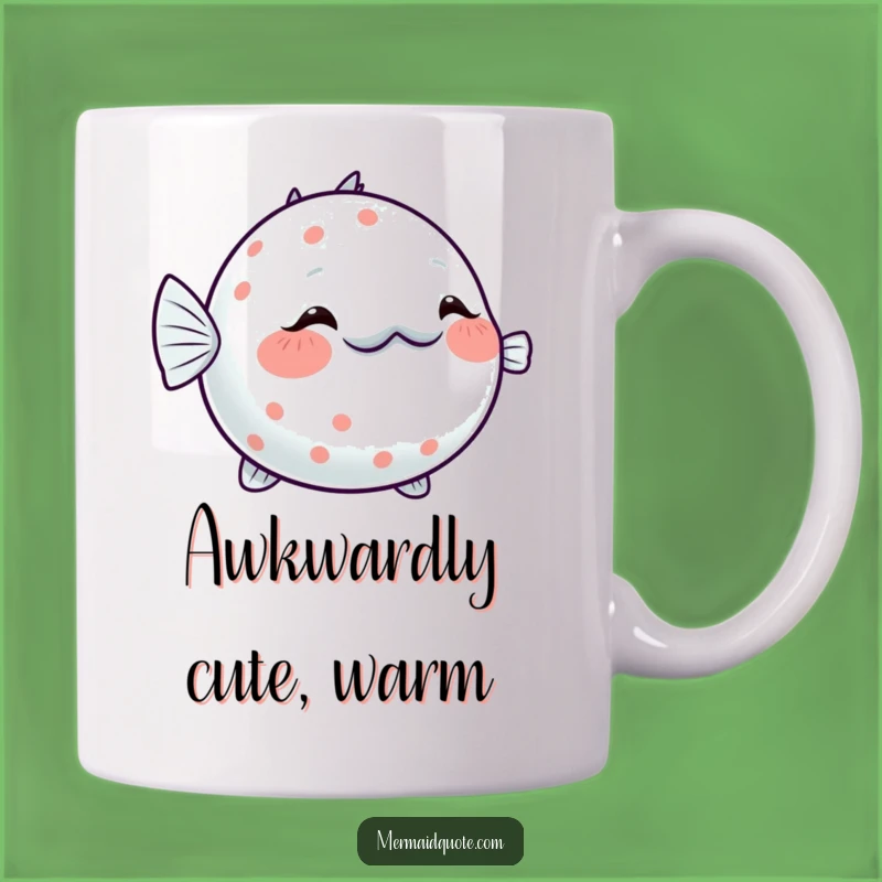 Funny Pufferfish Blushing Mug: Shy Ocean Friend, a Sweet Funny Gift!