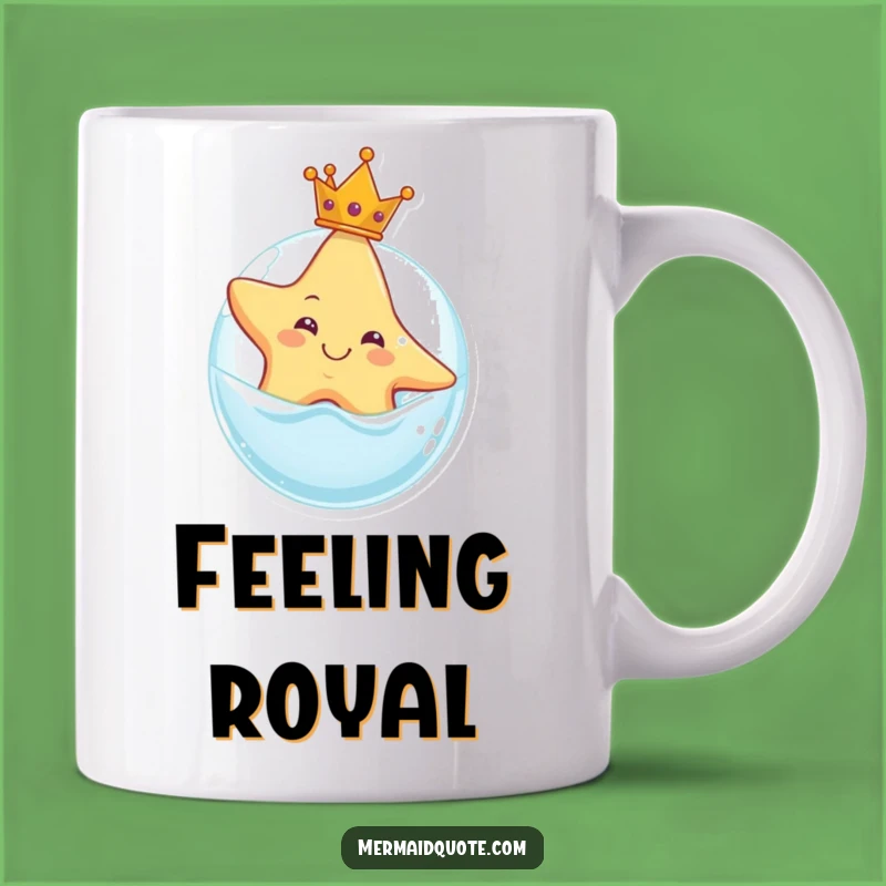 Funny Starfish Crown Bubble Mug: Royal Ocean Fun, Perfect Funny Gift