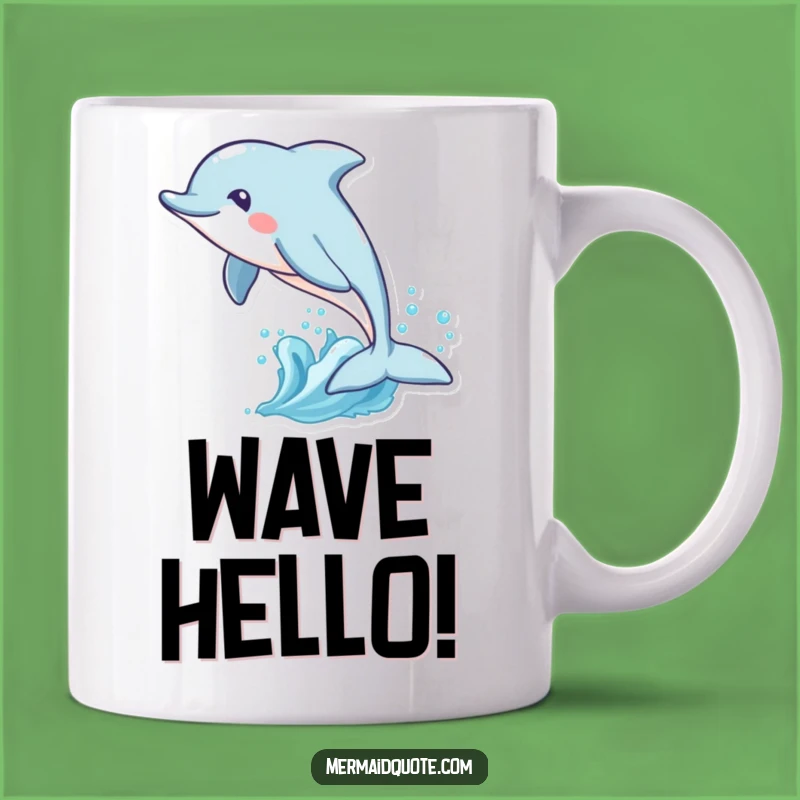 Funny Dolphin Waves Mug: Playful Ocean Jumper, Perfect Funny Gift