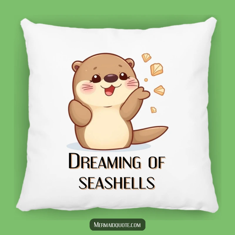 Funny Sea Otter Juggling Seashells Pillow: Cozy and Hilarious Home Decor Gift