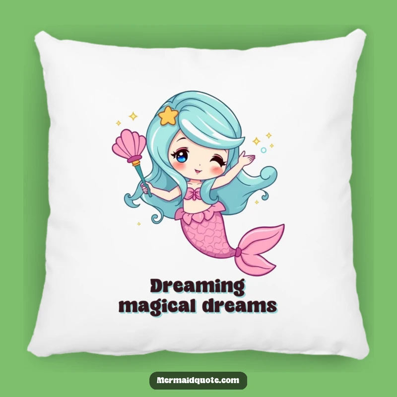 Funny Mermaid Magic Wand Pillow - Comfy & Enchanting Home Decor Gift