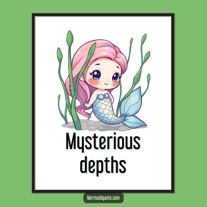 Funny Mermaid Seaweed Digital Print: Instant Ocean Magic, Perfect Funny Gift