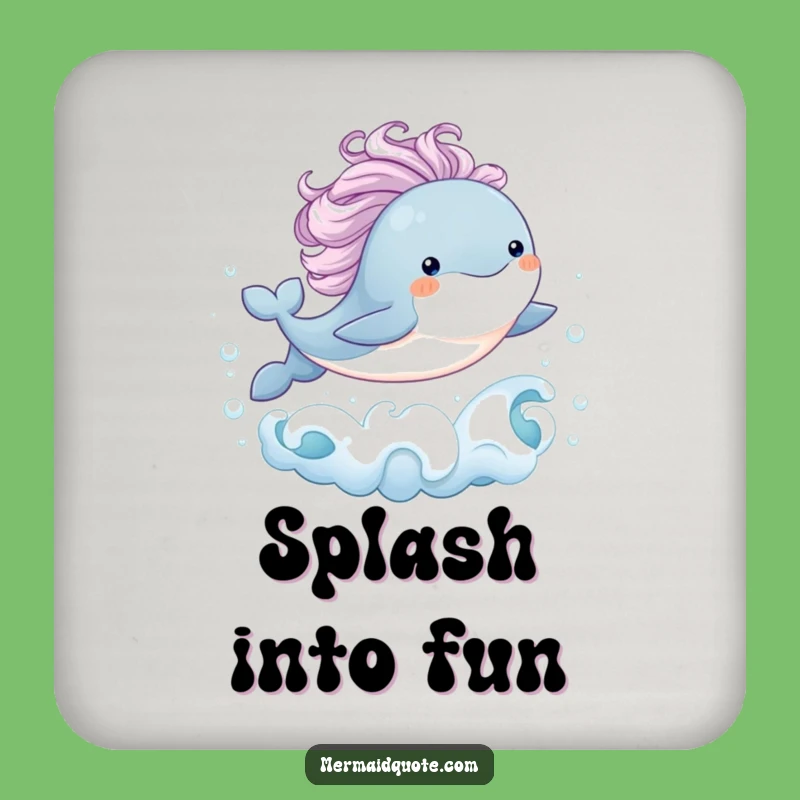 Joyful Baby Whale Leap Drink Coaster Set: Funny and Whimsical Table Protection