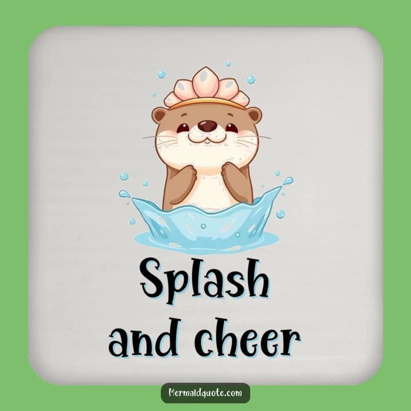 Kawaii Otter Splash Drink Coaster Set: Adorable and Funny Gift for Table Protection