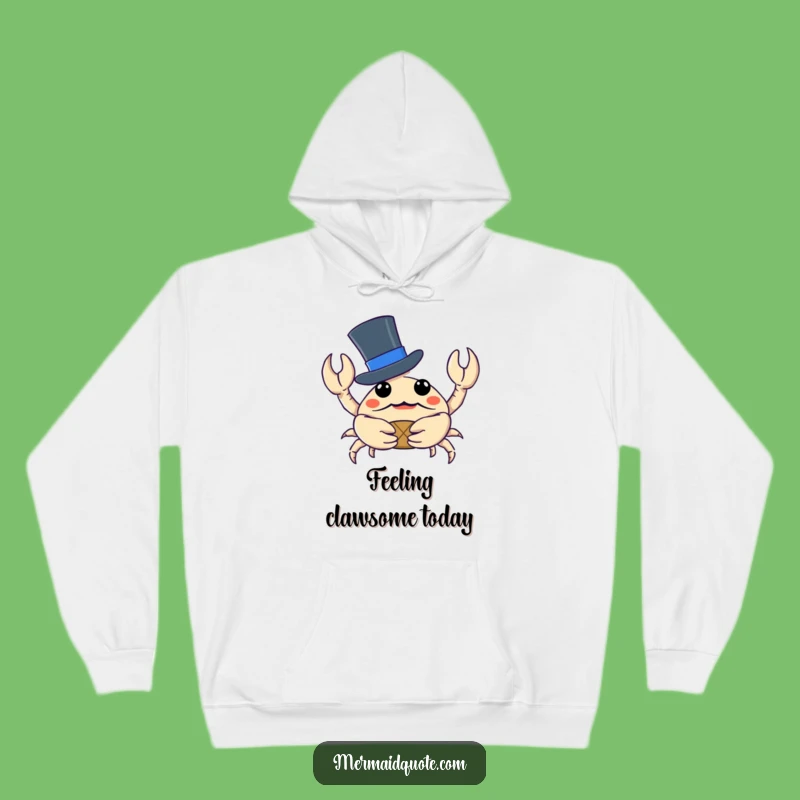 Cozy Funny Crab Hooded Sweatshirt: A Top Hat Treasure Hunter's Warm Gift
