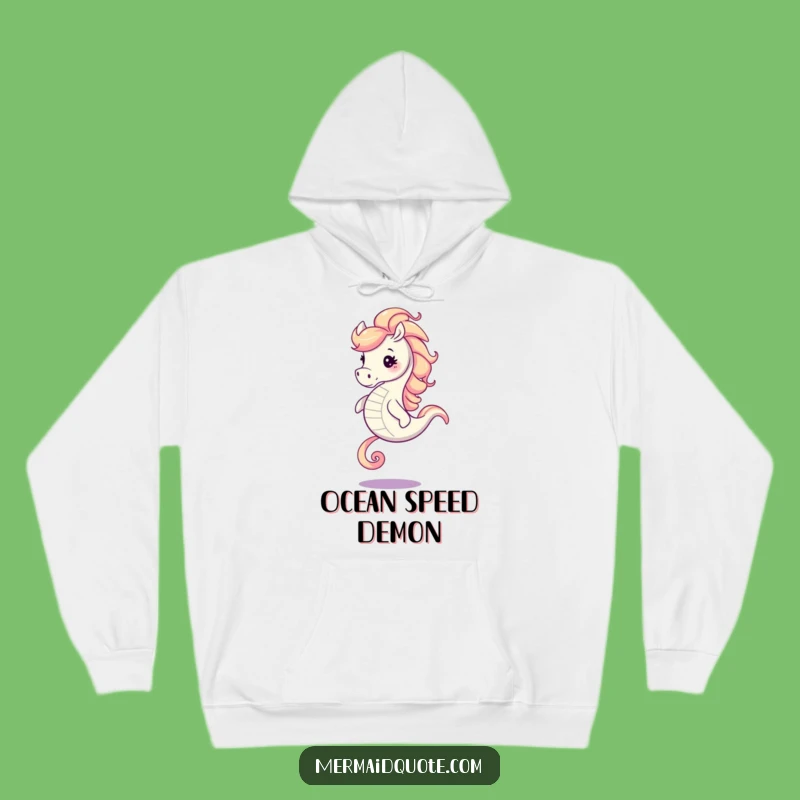 Cozy Funny Seahorse Hoodie: Galloping Swirling Mane Warm Gift