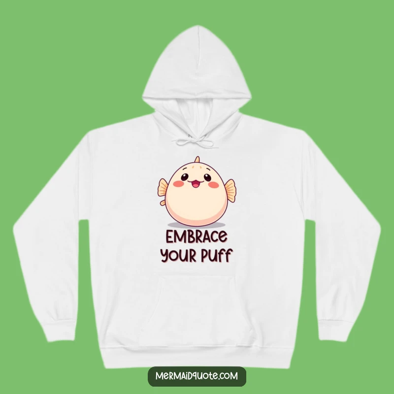 Cozy Funny Shy Pufferfish Hoodie: Stay Warm and Comically Round