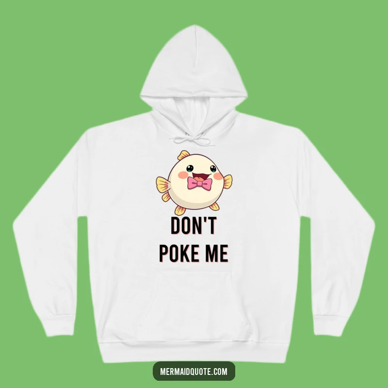 Cozy Funny Pufferfish Hoodie: Bow Tie Excitement Warm Gift