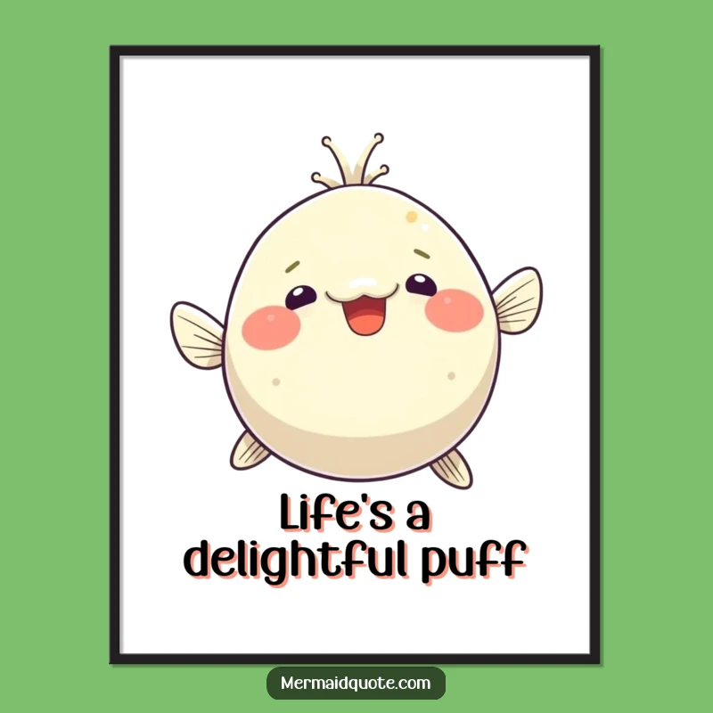 Funny Free Printable Pufferfish Wall Art - Downloadable Surprise Decor