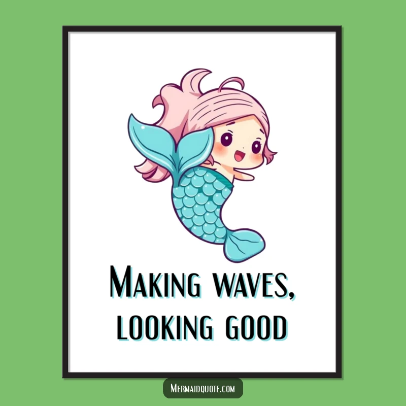 Funny Free Printable Wall Art: Mermaid Tail with Scales, Downloadable Ocean Art