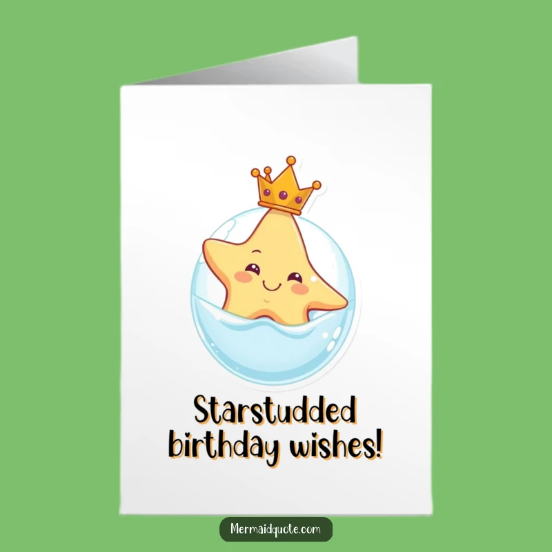 Free Printable Birthday Card: Starfish King Crown Funny Downloadable Gift