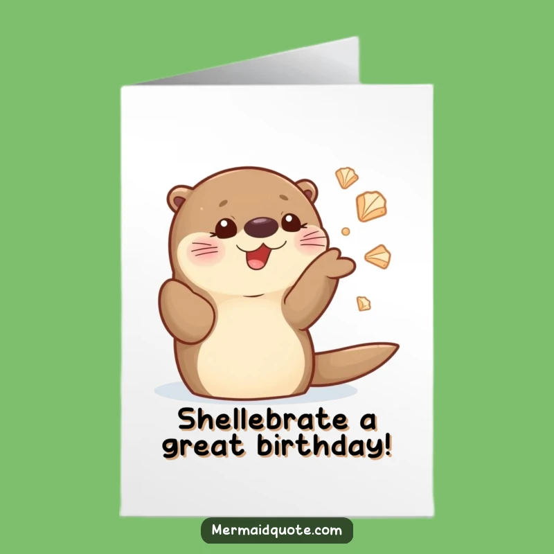 Free Printable Otter Birthday Card: Cute Juggling Seashells for a Hilarious Downloadable Gift