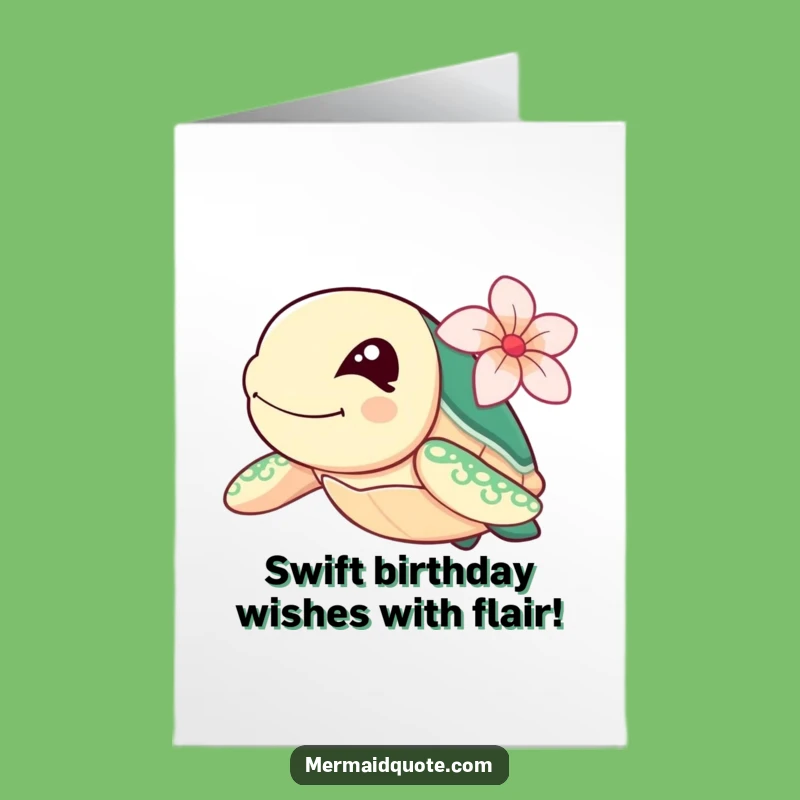 Free Printable Sea Turtle Birthday Card: Funny Winking Turtle Downloadable Gift