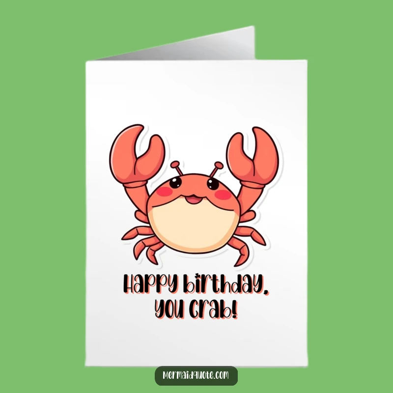 Free Printable Birthday Card: Crab Wave Funny Downloadable Gift