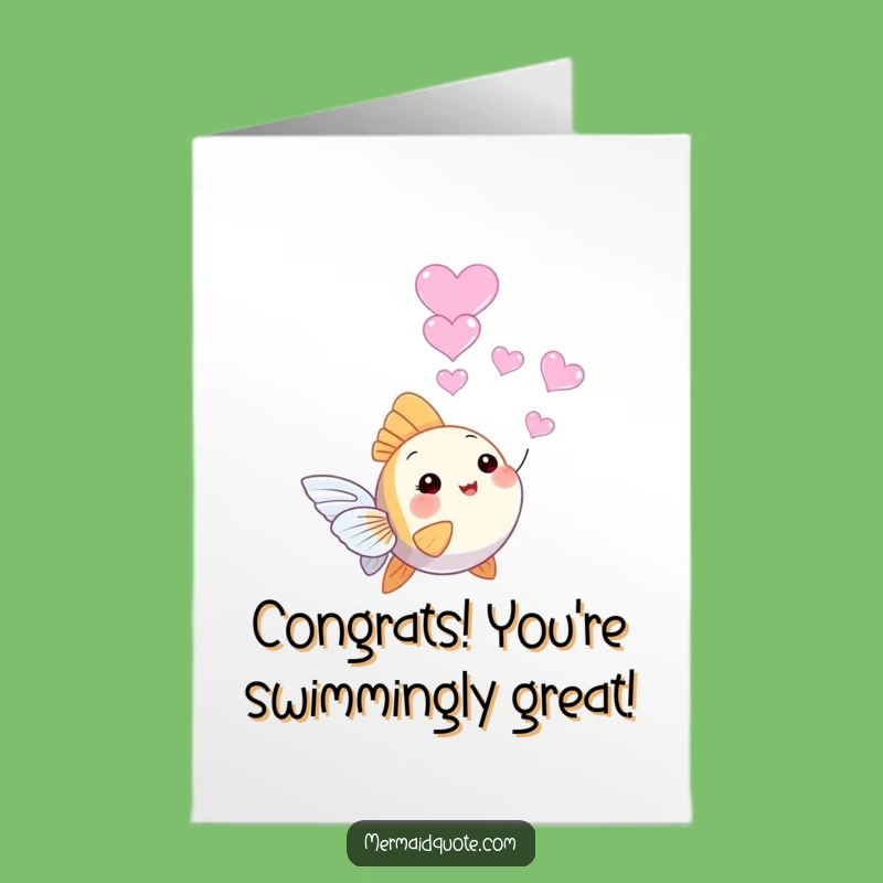 Free Printable Angelfish Congrats Card - Downloadable Heart Bubble Surprise