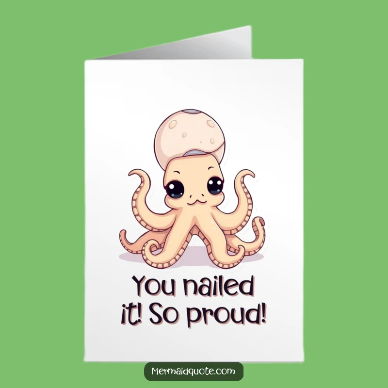 Free Printable Octopus Congratulations Card: Whimsical Seashell Balancing for Big Wins Downloadable
