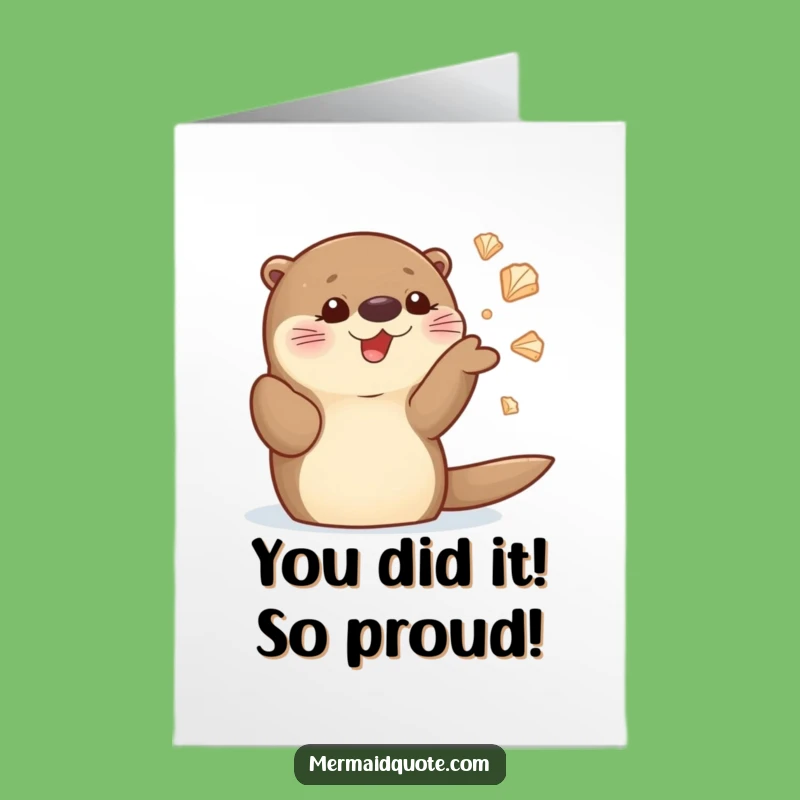 Free Printable Otter Congratulations Card: Juggling Seashells for a Joyful Downloadable Gift