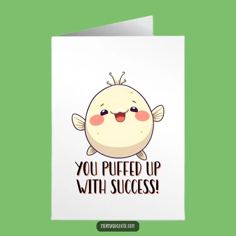 Free Printable Pufferfish Congrats Card - Downloadable Surprise Celebration
