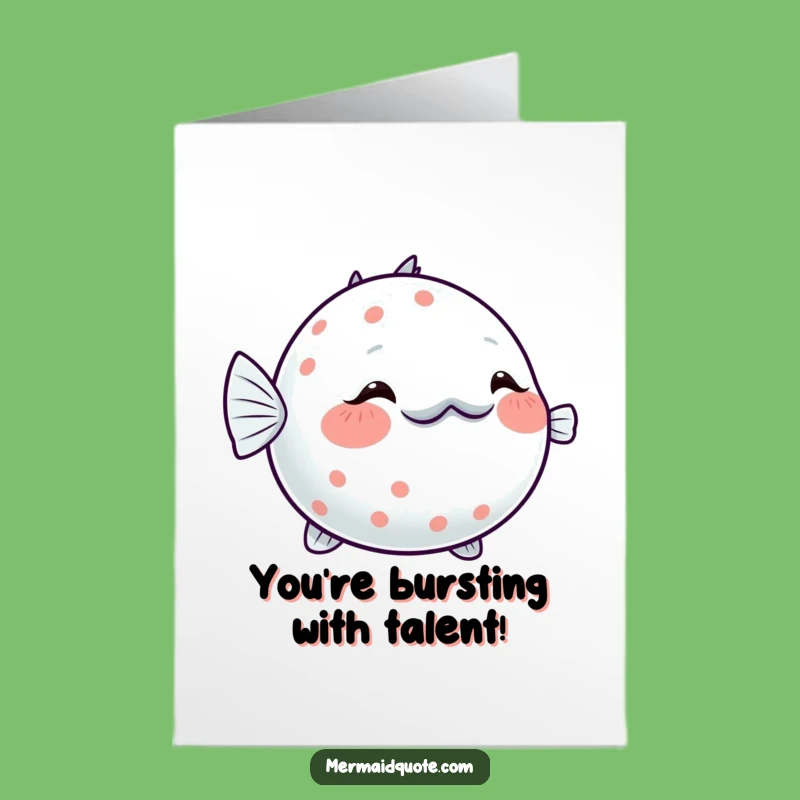Free Printable Pufferfish Congrats Card - Sparkling Blush Download