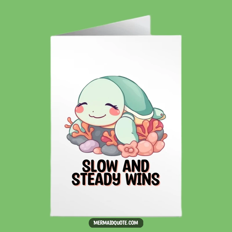 Free Printable Sleepy Turtle Congrats Card: Relaxed Success Downloadable