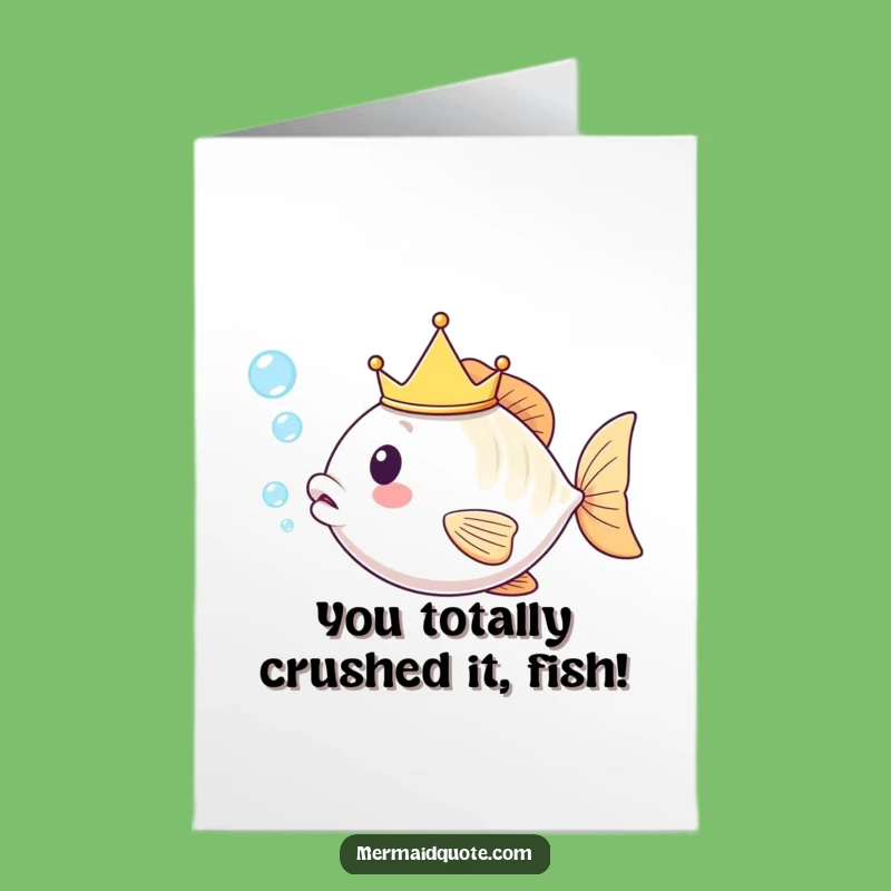 Free Printable Fish Card: Royal Bubbles Congrats, Funny Downloadable Gift