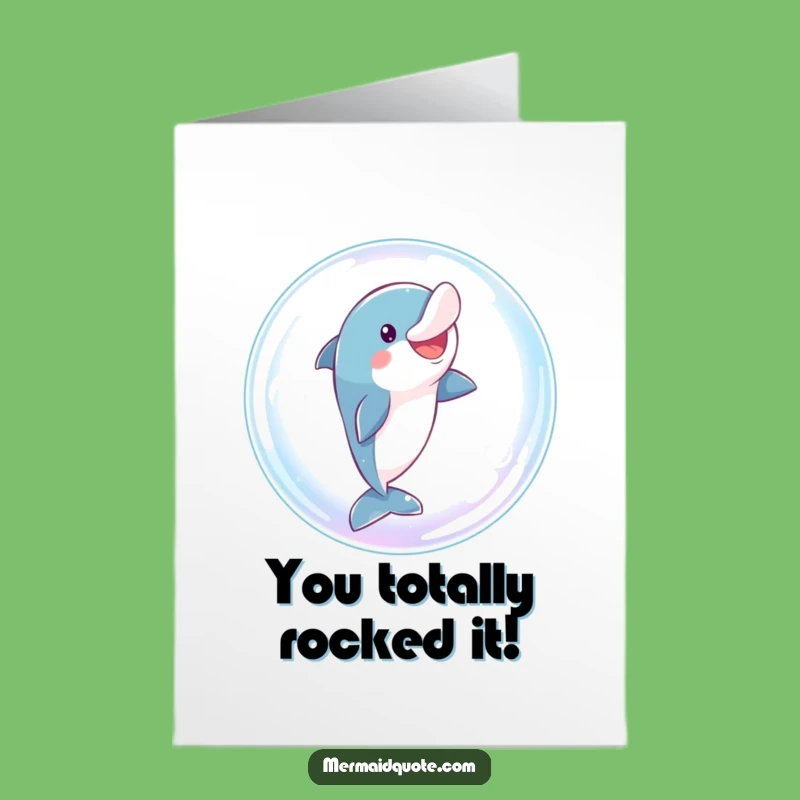 Free Printable Dolphin Congrats Card: Bubble Leap for a Splashy Downloadable Gift