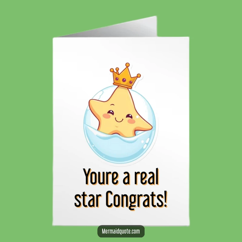 Free Printable Congrats Card: Starfish Crown Funny Downloadable Celebration