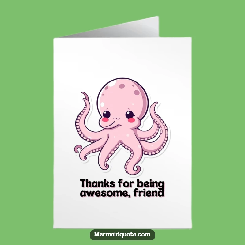 Free Printable Octopus Thank You Card - Humorous Downloadable DIY Expresssion