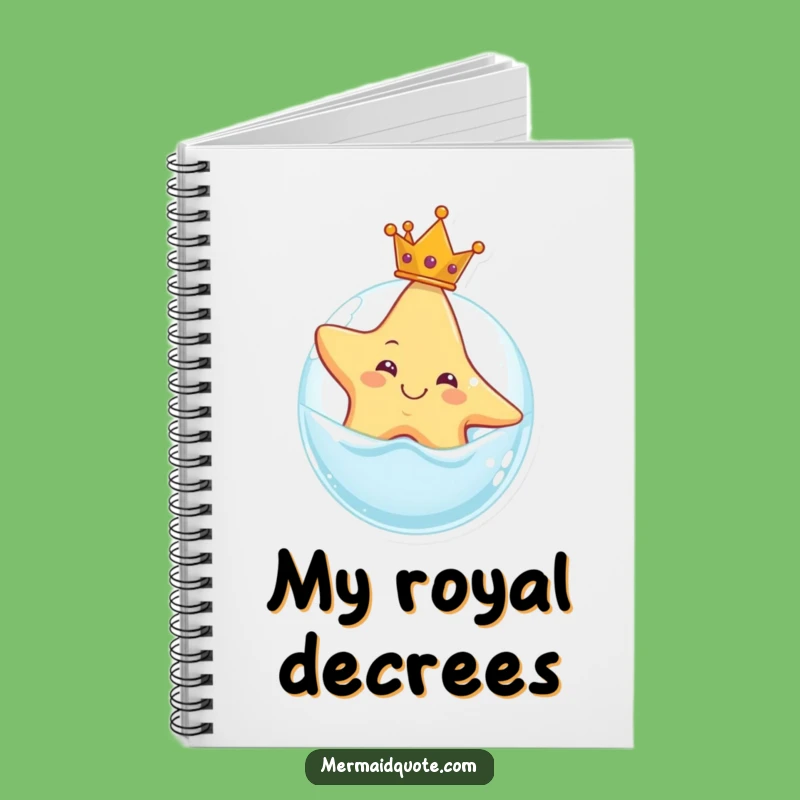 Funny Starfish Crown Bubble Notebook: Royal Stationery, Perfect Funny Gift