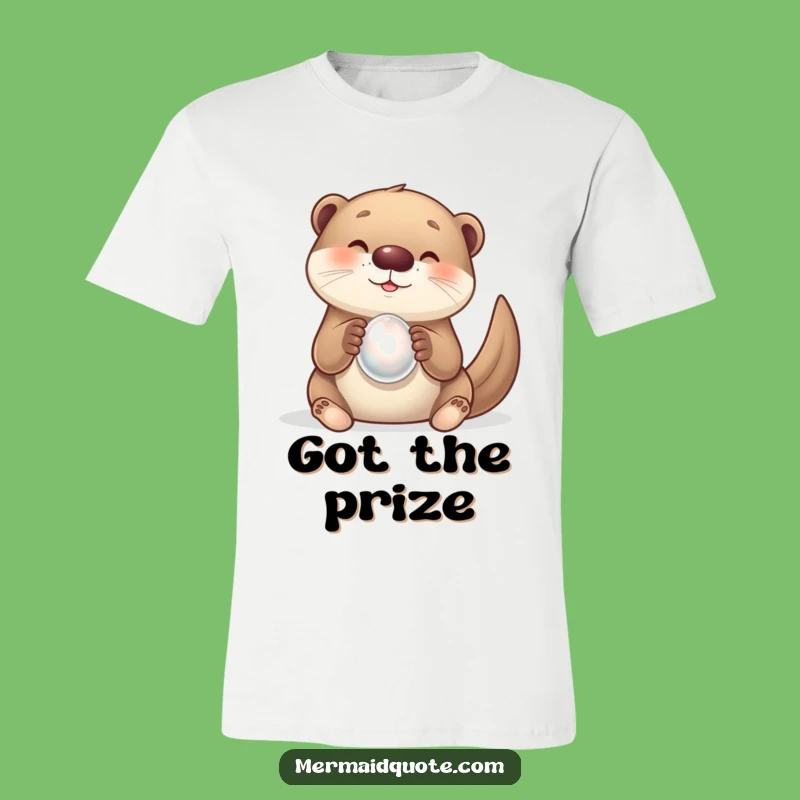 Funny Curious Otter Pearl T-Shirt - Whimsical & Delightful Gift Tee
