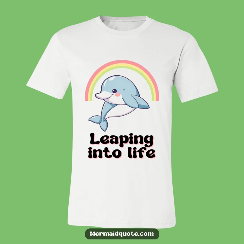 Funny Dolphin Rainbow T-Shirt: Leaping Ocean Joy, Hilarious Gift Tee