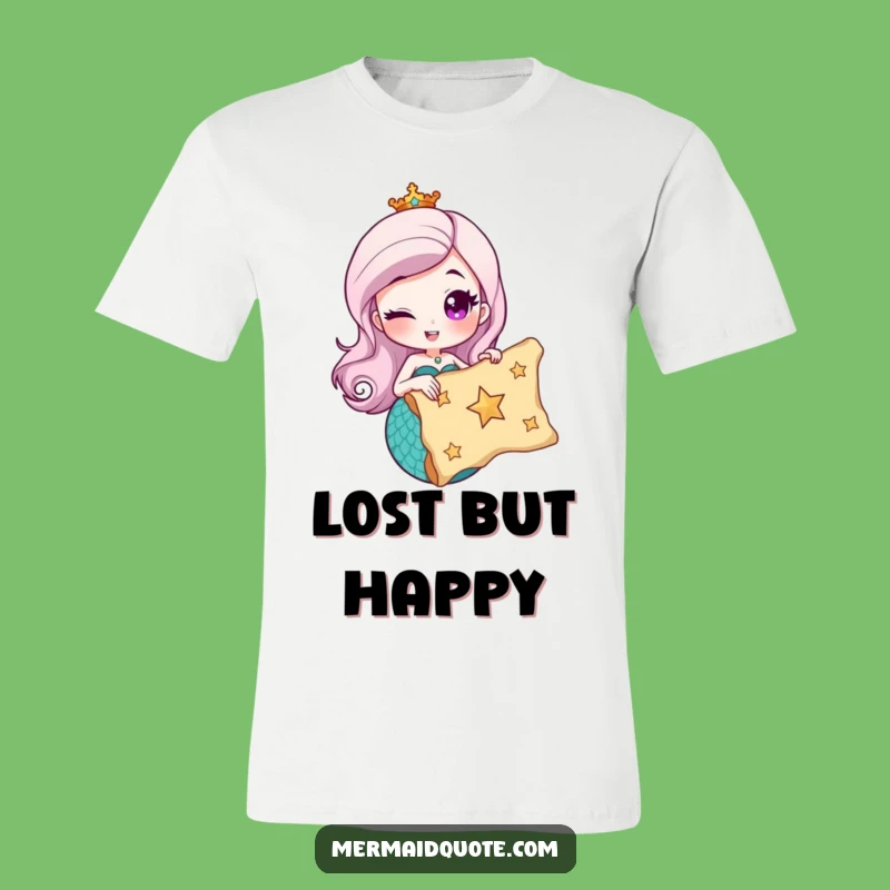 Funny Mermaid Winking Tee - Hilarious Treasure Map T-Shirt Adventure Gift