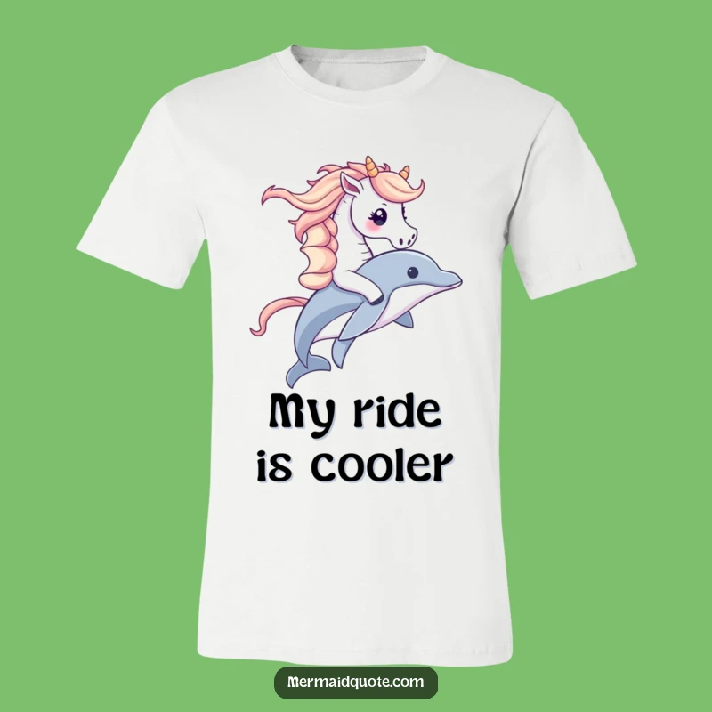 Funny Seahorse Dolphin Ride T-Shirt: Cute Ocean Creature Tee, Perfect Funny Gift