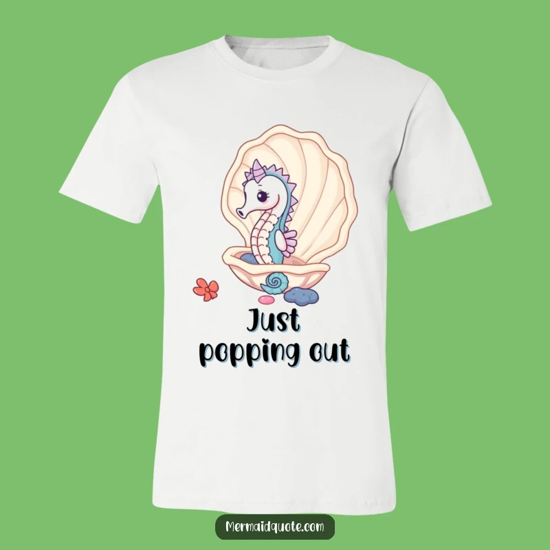 Funny Seahorse Clam T-Shirt: Peek into Ocean Adventures
