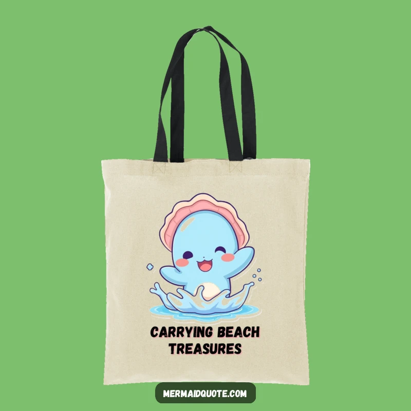 Funny Kawaii Blue Creature Tote Bag - Carry Your Playful Splash Style