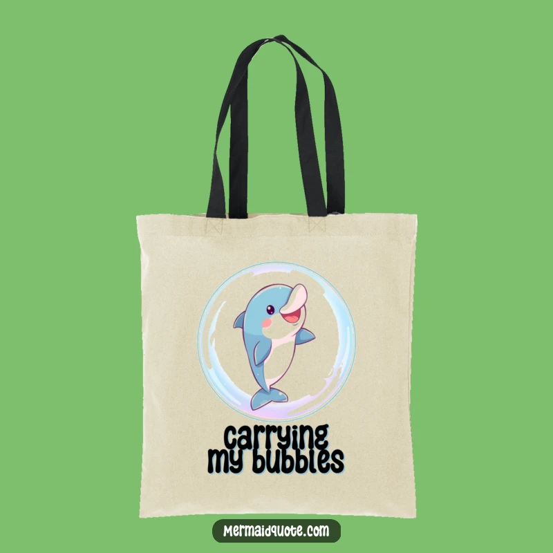 Funny Dolphin Bubble Leap Tote Bag: Playful and Practical Ocean Gift
