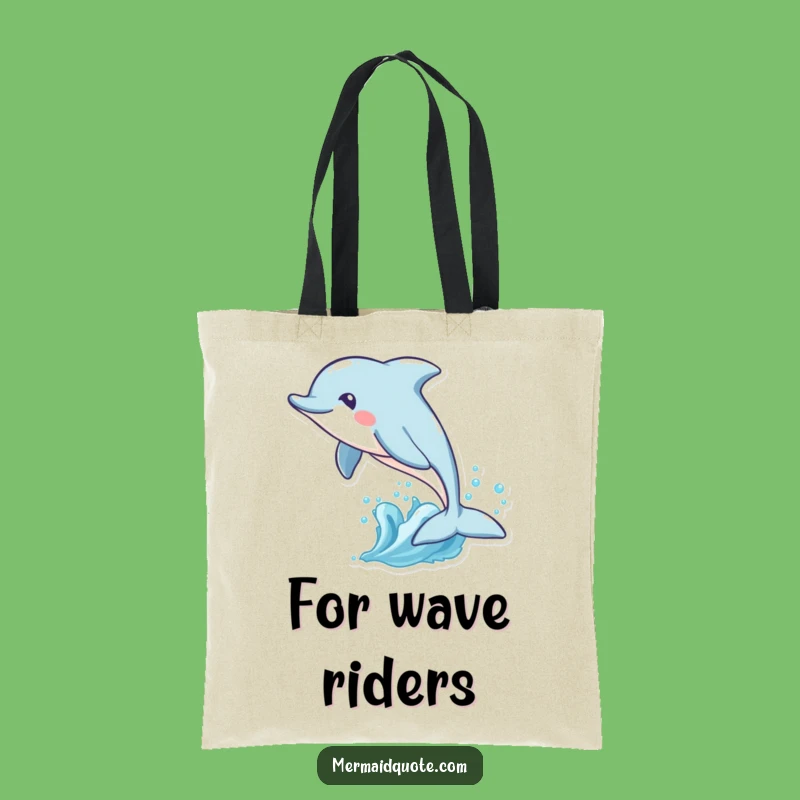 Funny Dolphin Waves Tote Bag: Practical Ocean Art, Perfect Funny Gift