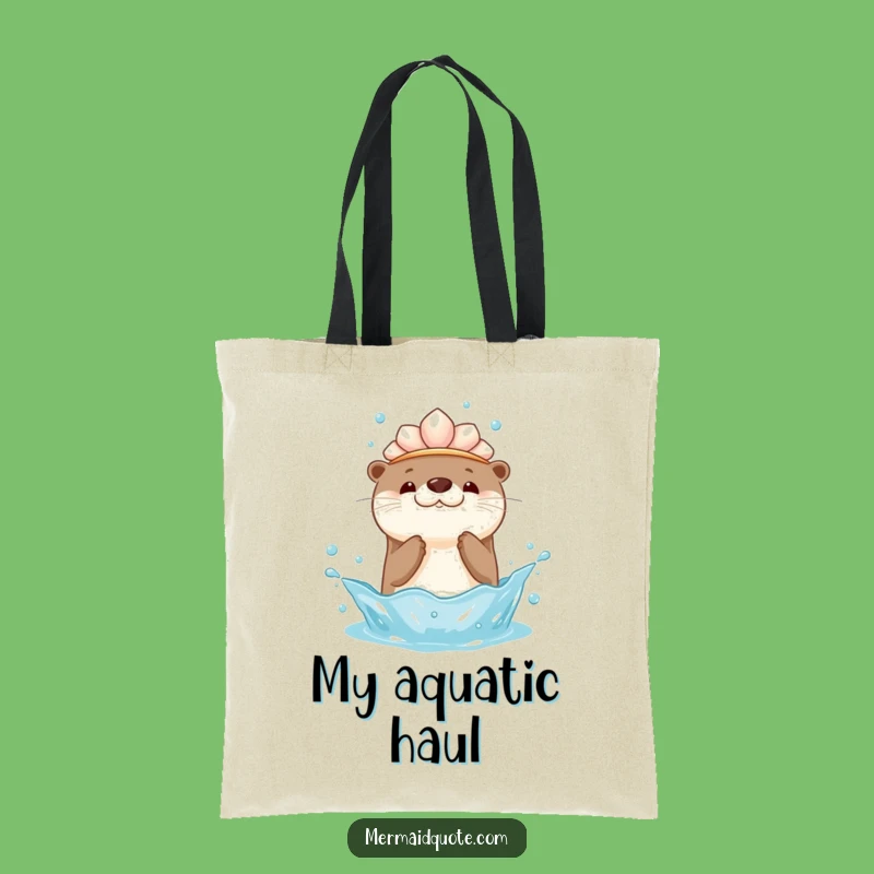 Kawaii Otter Splash Tote Bag: Adorable and Funny Gift for Everyday Adventures