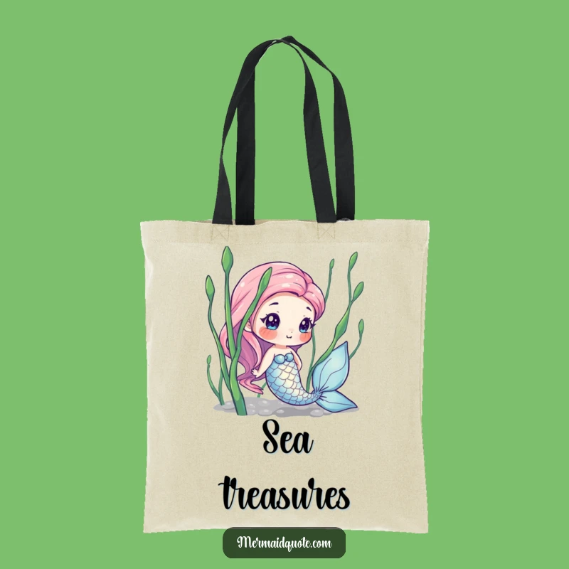 Funny Mermaid Seaweed Tote Bag: Magical Ocean Accessory, Perfect Funny Gift